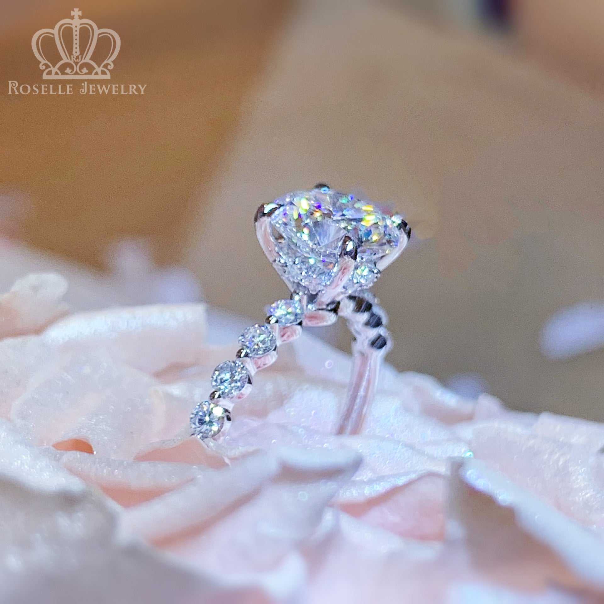 LGT008 - Side Stone Diamond Engagement Ring  [Setting Only]