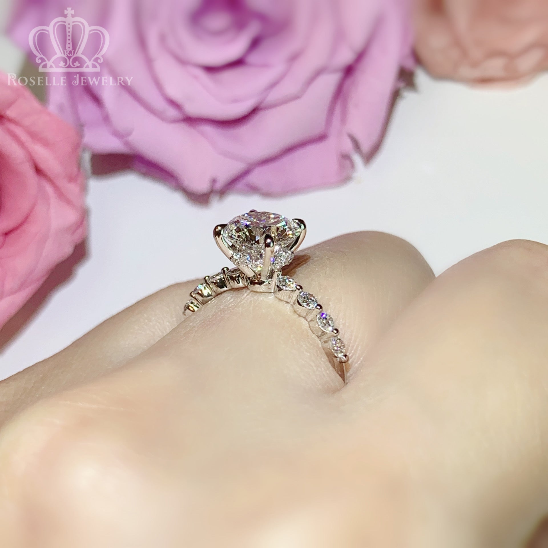 LGT008 - Side Stone Diamond Engagement Ring  [Setting Only]