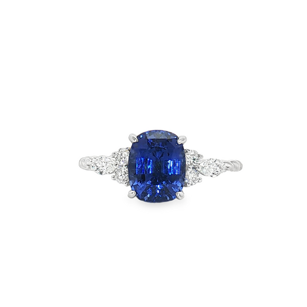 Stock Twist Side Stone Diamond Engagement Ring - LSR002