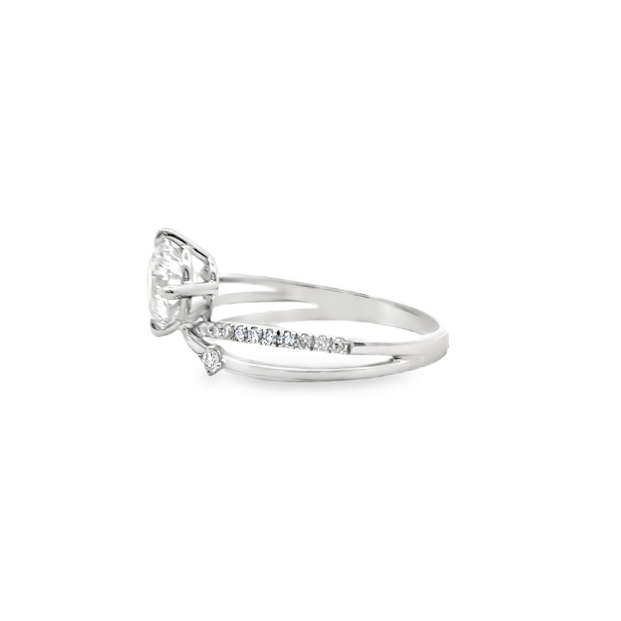 LGR059 - Twist Side Stone Diamond Engagement Ring [Setting Only]