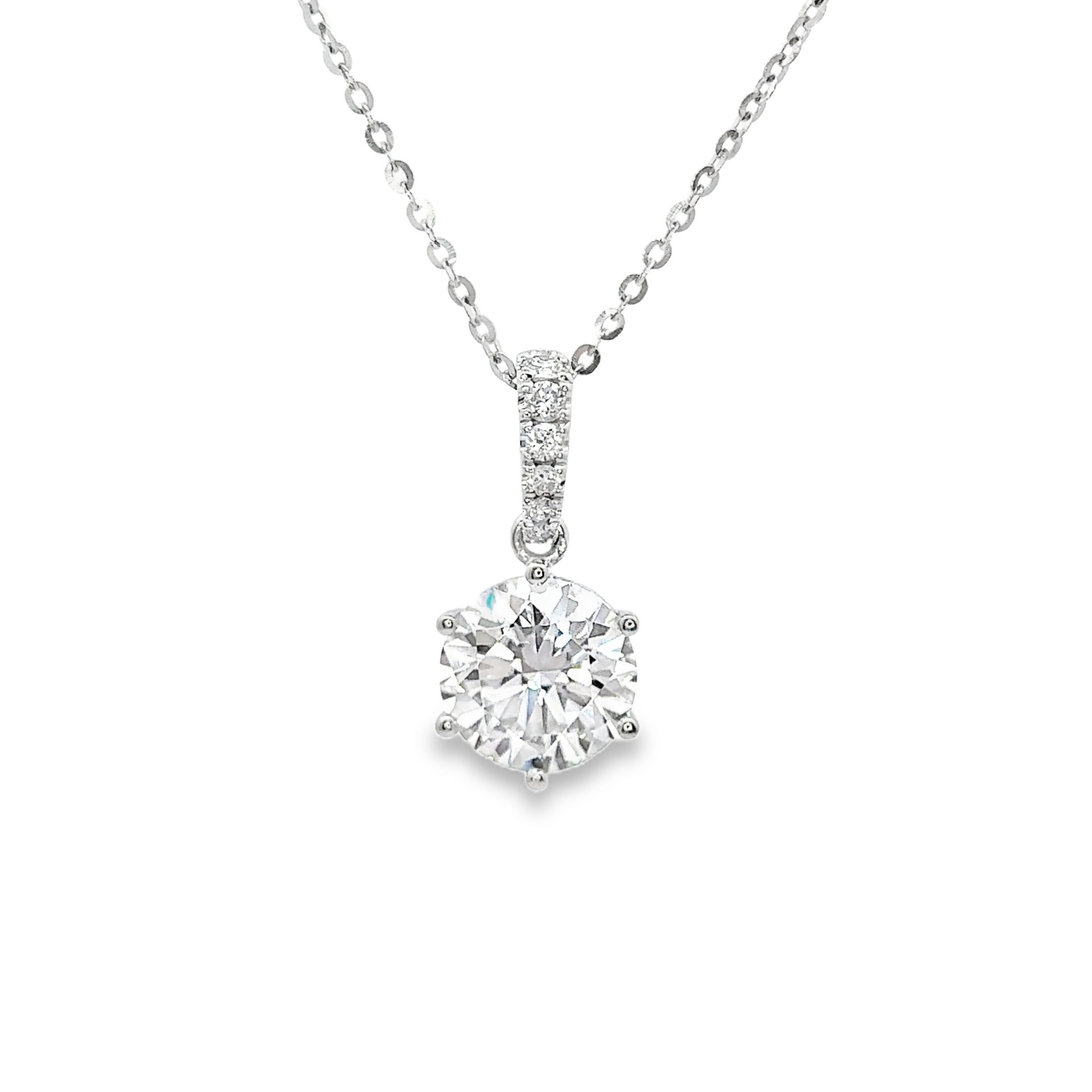 Six Prong with Side Stone Pendants [Setting Only] - LC54