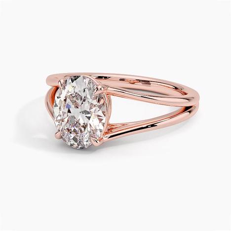 Oval Tressa Split Shank Solitaire Engagement Ring [Setting Only] - EC106O