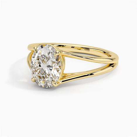 Oval Tressa Split Shank Solitaire Engagement Ring [Setting Only] - EC106O