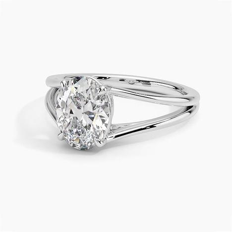Oval Tressa Split Shank Solitaire Engagement Ring [Setting Only] - EC106O