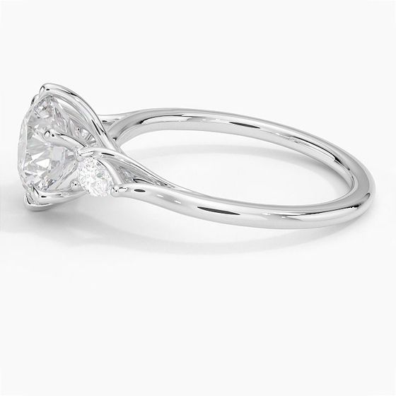 Delilah Three Stone Pear Diamond Engagement Ring  [Setting Only] - EC123