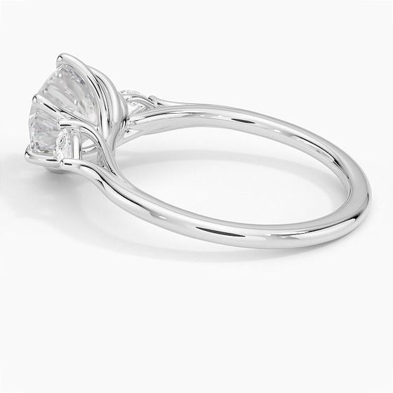 Delilah Three Stone Pear Diamond Engagement Ring  [Setting Only] - EC123