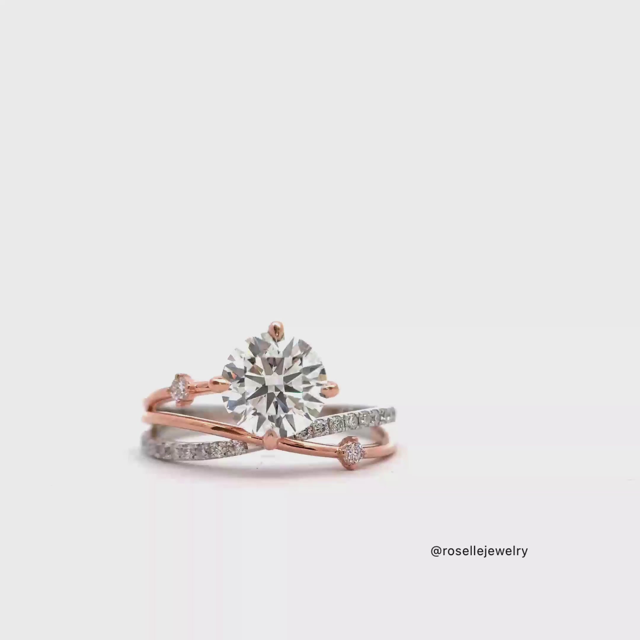 LGR059 - Twist Side Stone Diamond Engagement Ring [Setting Only]