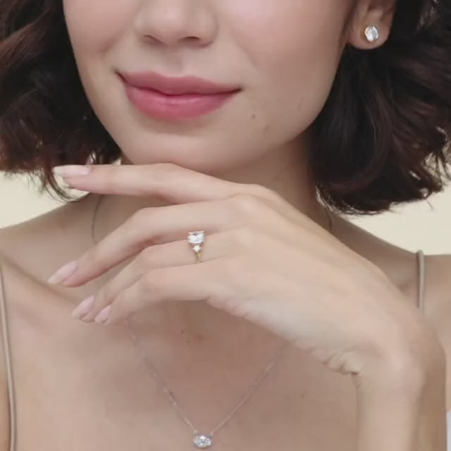 Floating Three Stone Diamond Engagement Ring  [Setting Only] - EC124