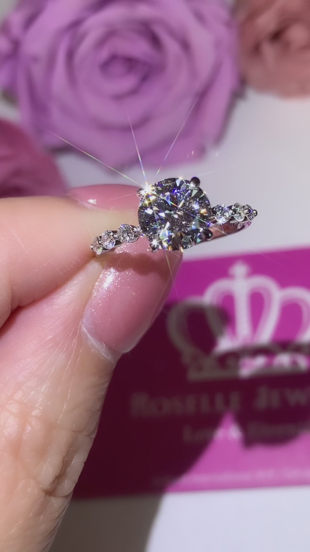 LGT008 - Side Stone Diamond Engagement Ring  [Setting Only]