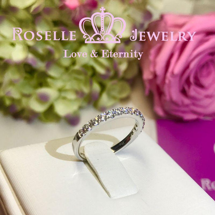U PAVE ROUNDED WEDDING RING - BA5 - Roselle Jewelry