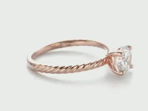 Twist Solitaire Diamond Engagement Ring [Setting Only] - EC044