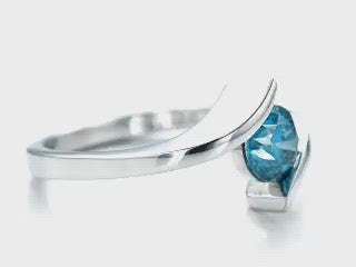 Custom Blue Diamond Solitaire Engagement Ring [Setting Only] - EC092