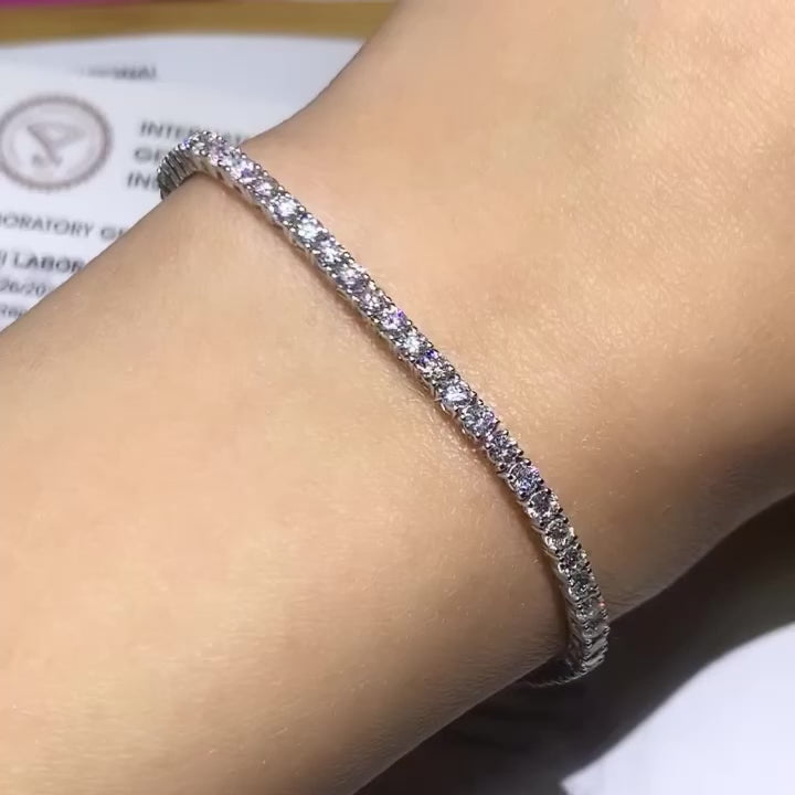 3.40CTW Four Prong Lab Grown Diamond Bracelet - LB003