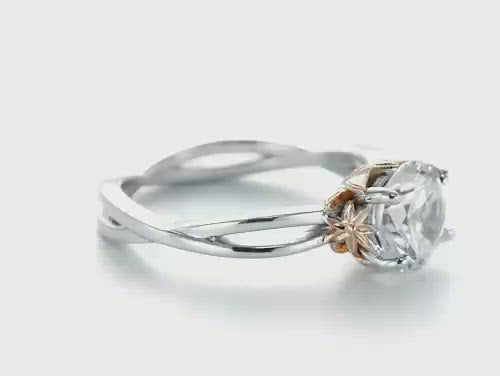 Two Tone Solitaire Diamond Engagement Ring [Setting Only] - EC066