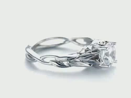 Floral Solitaire Diamond Engagement Ring [Setting Only] - EC042