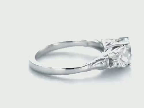 Rose Floral Butterfly Solitaire Diamond Engagement Ring [Setting Only] - EC040