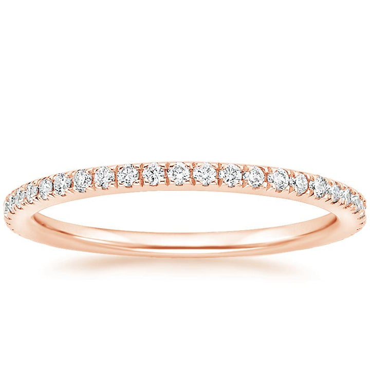 0.25ctw Luxe Ballad Pave Half Eternity Diamond Wedding Band Ring - LR24 - Roselle Jewelry