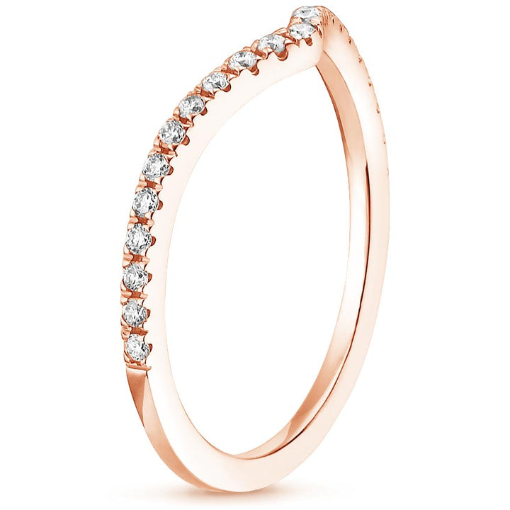 0.17CTW Flair V Shape Wedding Band Ring - LR28 - Roselle Jewelry