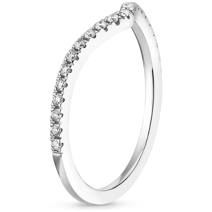 0.17CTW Flair V Shape Wedding Band Ring - LR28 - Roselle Jewelry