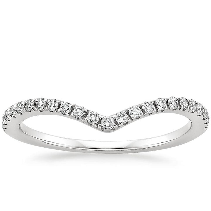 0.17CTW Flair V Shape Wedding Band Ring - LR28 - Roselle Jewelry