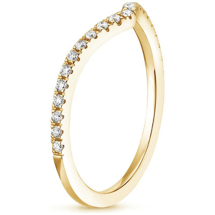 0.17CTW Flair V Shape Wedding Band Ring - LR28 - Roselle Jewelry