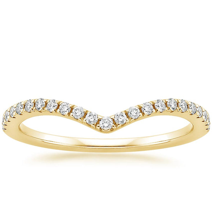 0.17CTW Flair V Shape Wedding Band Ring - LR28 - Roselle Jewelry
