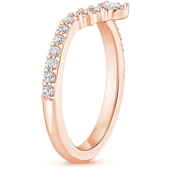 0.29CTW Luxe Lunette Diamond V Shape Wedding Band Ring - LR33 - Roselle Jewelry