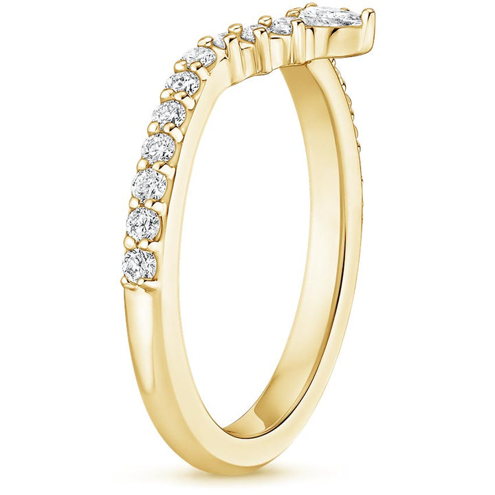 0.29CTW Luxe Lunette Diamond V Shape Wedding Band Ring - LR33 - Roselle Jewelry