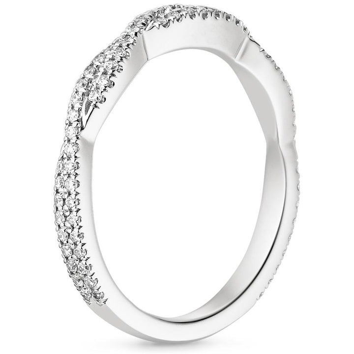 0.26CTW Petite Luxe Twisted Vine Diamond Wedding Band Ring - LR31 - Roselle Jewelry