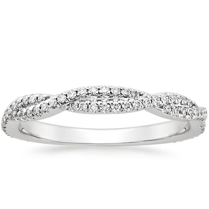 0.26CTW Petite Luxe Twisted Vine Diamond Wedding Band Ring - LR31 - Roselle Jewelry