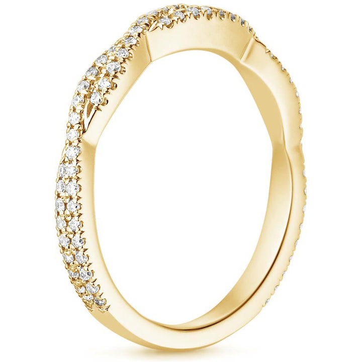 0.26CTW Petite Luxe Twisted Vine Diamond Wedding Band Ring - LR31 - Roselle Jewelry