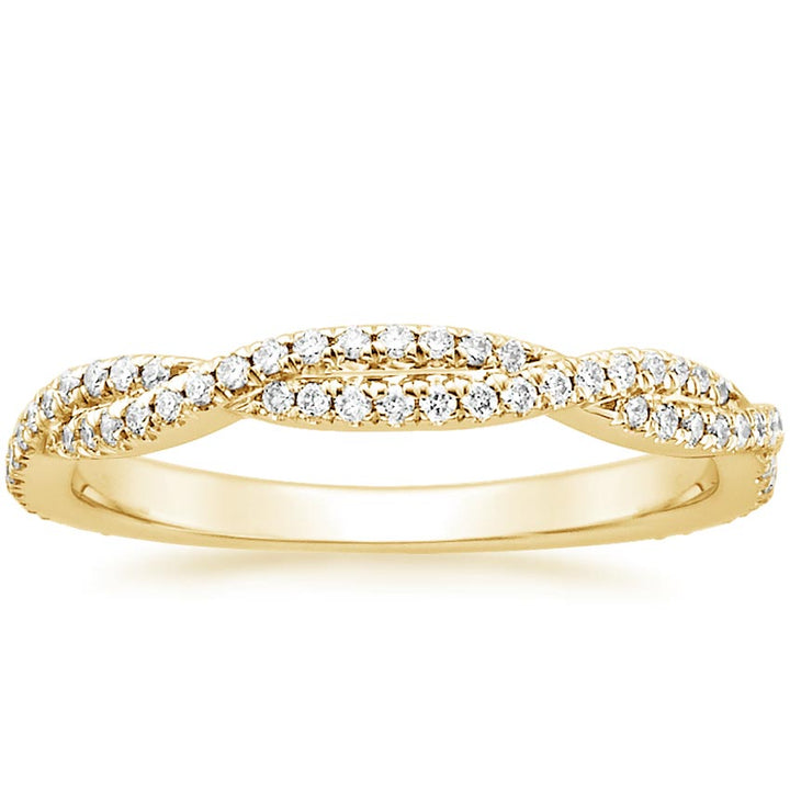 0.26CTW Petite Luxe Twisted Vine Diamond Wedding Band Ring - LR31 - Roselle Jewelry