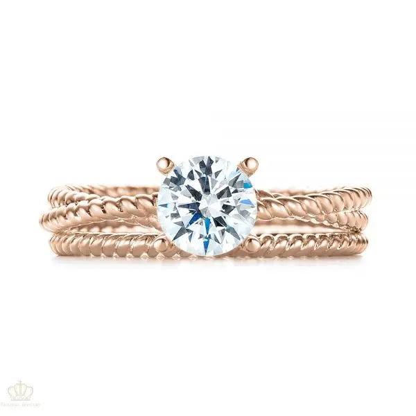 Braided Women's Solitaire Engagement Ring [Setting Only] - EC069 - Roselle Jewelry