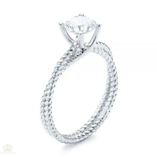 Braided Women's Solitaire Engagement Ring [Setting Only] - EC069 - Roselle Jewelry