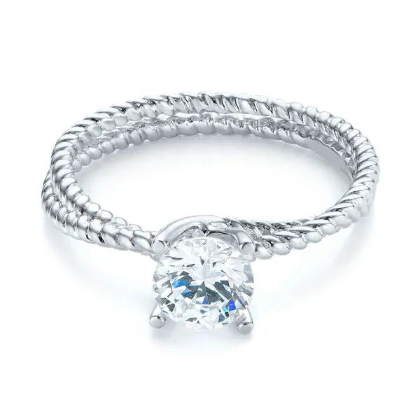 Braided Women's Solitaire Engagement Ring [Setting Only] - EC069 - Roselle Jewelry
