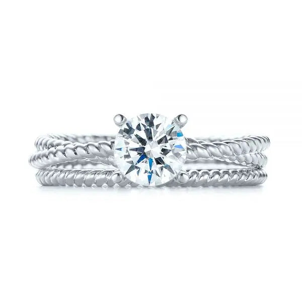 Braided Women's Solitaire Engagement Ring [Setting Only] - EC069 - Roselle Jewelry