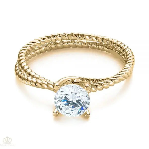Braided Women's Solitaire Engagement Ring [Setting Only] - EC069 - Roselle Jewelry