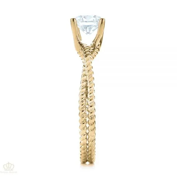 Braided Women's Solitaire Engagement Ring [Setting Only] - EC069 - Roselle Jewelry