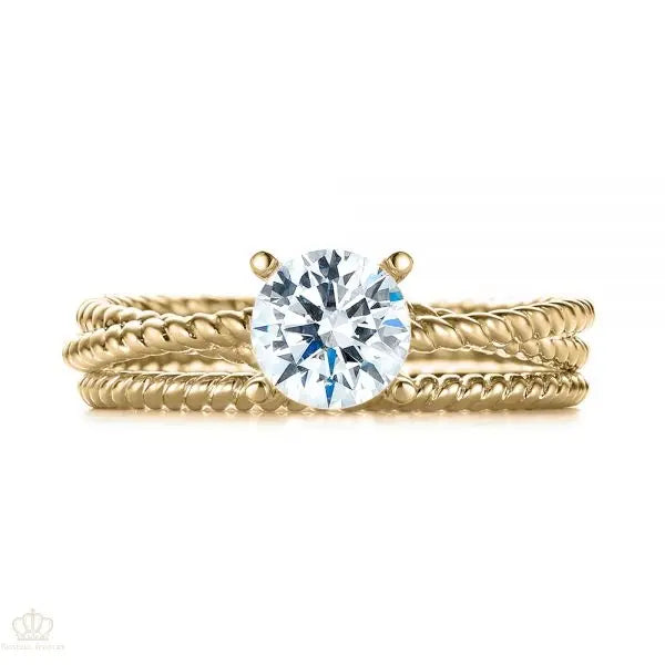 Braided Women's Solitaire Engagement Ring [Setting Only] - EC069 - Roselle Jewelry
