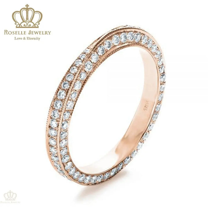 Charlisa™ Bright Cut Diamond Eternity Band Wedding Rings - WC001 - Roselle Jewelry