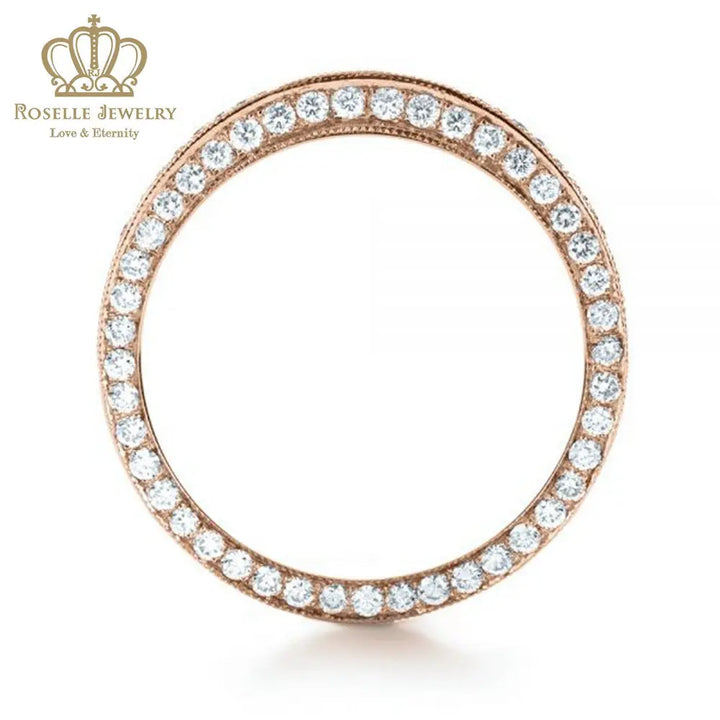 Charlisa™ Bright Cut Diamond Eternity Band Wedding Rings - WC001 - Roselle Jewelry