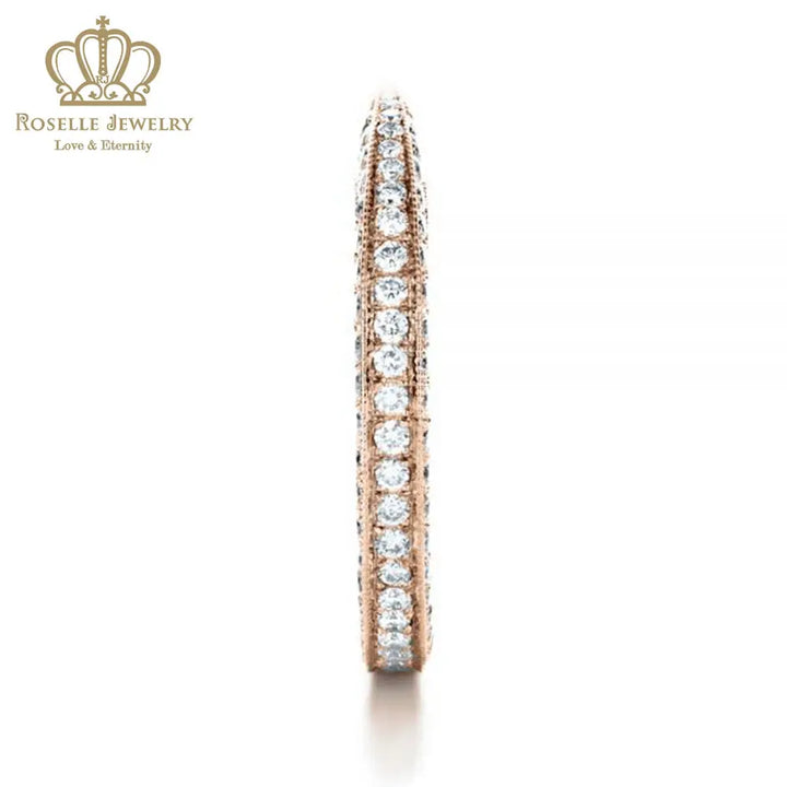 Charlisa™ Bright Cut Diamond Eternity Band Wedding Rings - WC001 - Roselle Jewelry