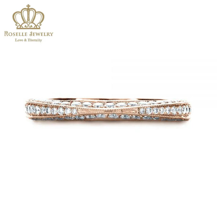 Charlisa™ Bright Cut Diamond Eternity Band Wedding Rings - WC001 - Roselle Jewelry