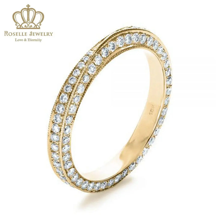 Charlisa™ Bright Cut Diamond Eternity Band Wedding Rings - WC001 - Roselle Jewelry