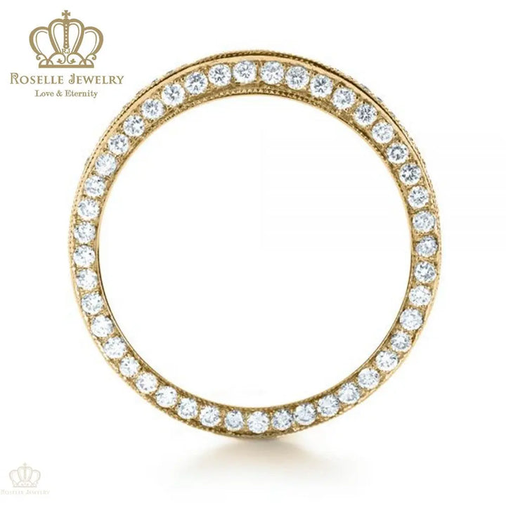 Charlisa™ Bright Cut Diamond Eternity Band Wedding Rings - WC001 - Roselle Jewelry
