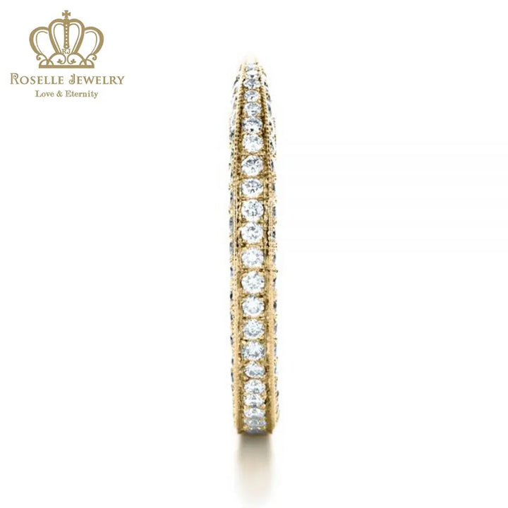 Charlisa™ Bright Cut Diamond Eternity Band Wedding Rings - WC001 - Roselle Jewelry