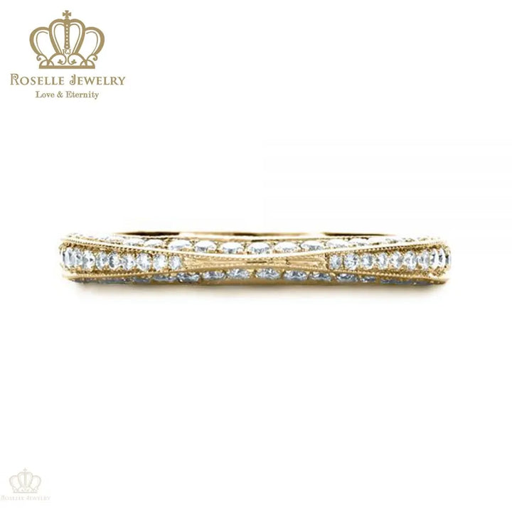 Charlisa™ Bright Cut Diamond Eternity Band Wedding Rings - WC001 - Roselle Jewelry