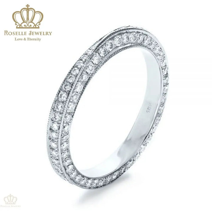 Charlisa™ Bright Cut Diamond Eternity Band Wedding Rings - WC001 - Roselle Jewelry