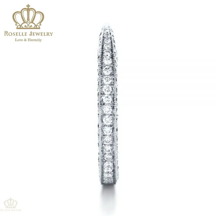 Charlisa™ Bright Cut Diamond Eternity Band Wedding Rings - WC001 - Roselle Jewelry