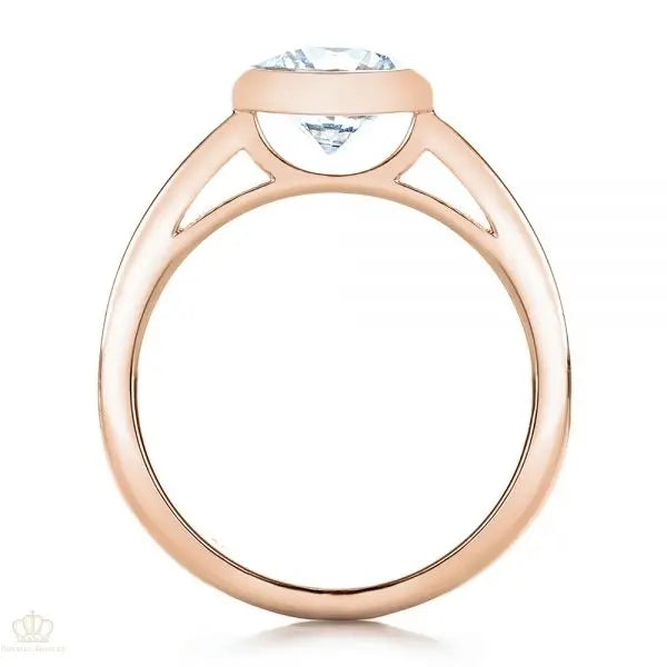 Custom Bezel Set Solitaire Diamond Engagement Ring [Setting Only] - EC075 - Roselle Jewelry